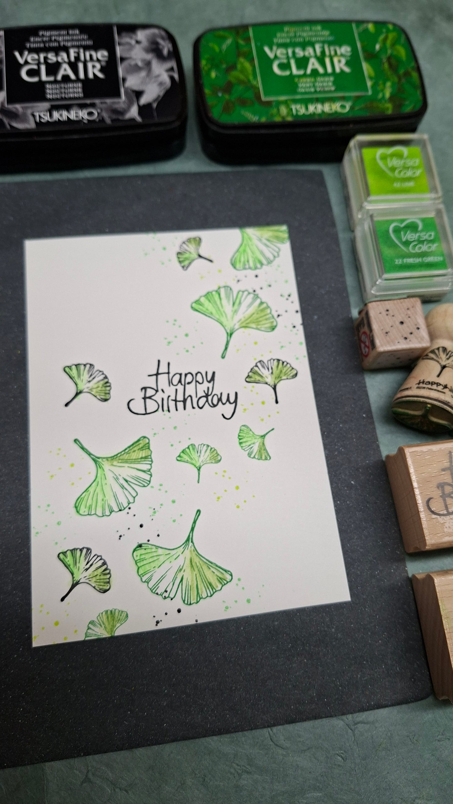 Gingko - Stempel‑Set mit Stempelkissen · 10‑teilig