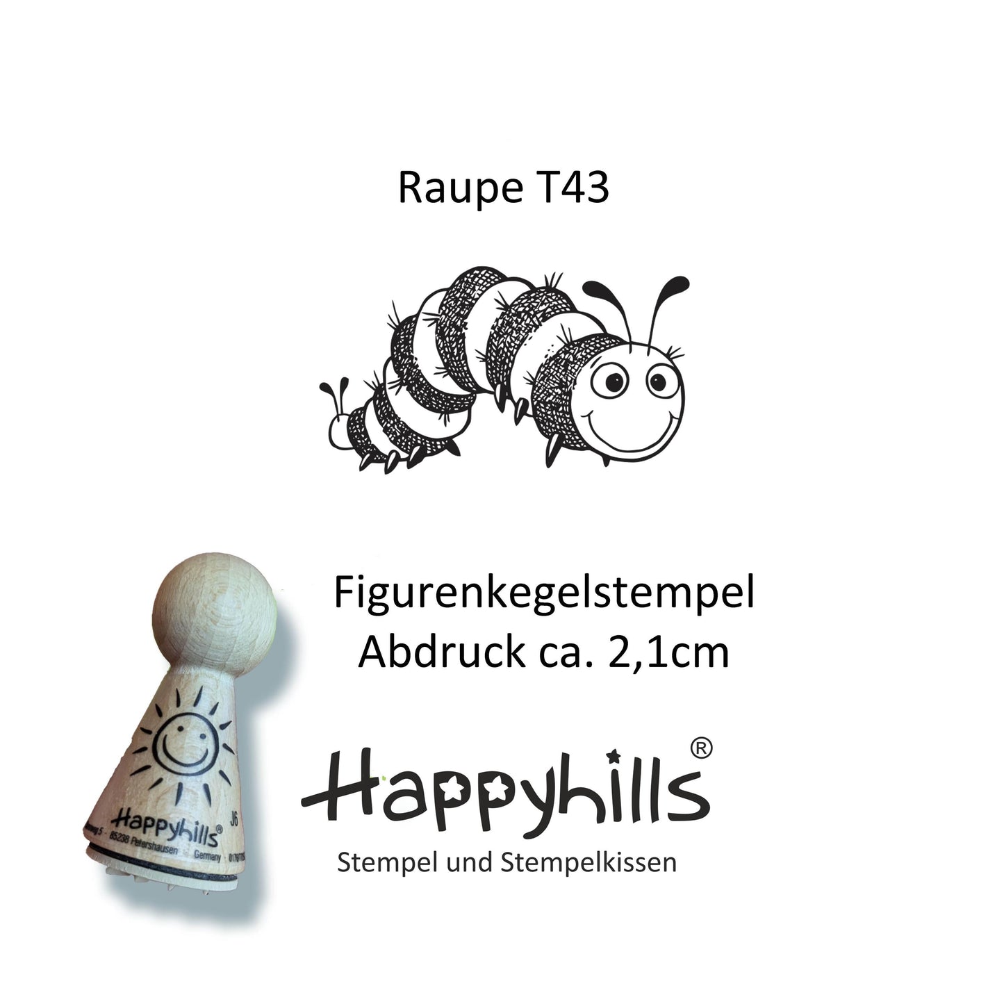 Kegelstempel Raupe, Froschkopf und Libelle Auswahl oder Set