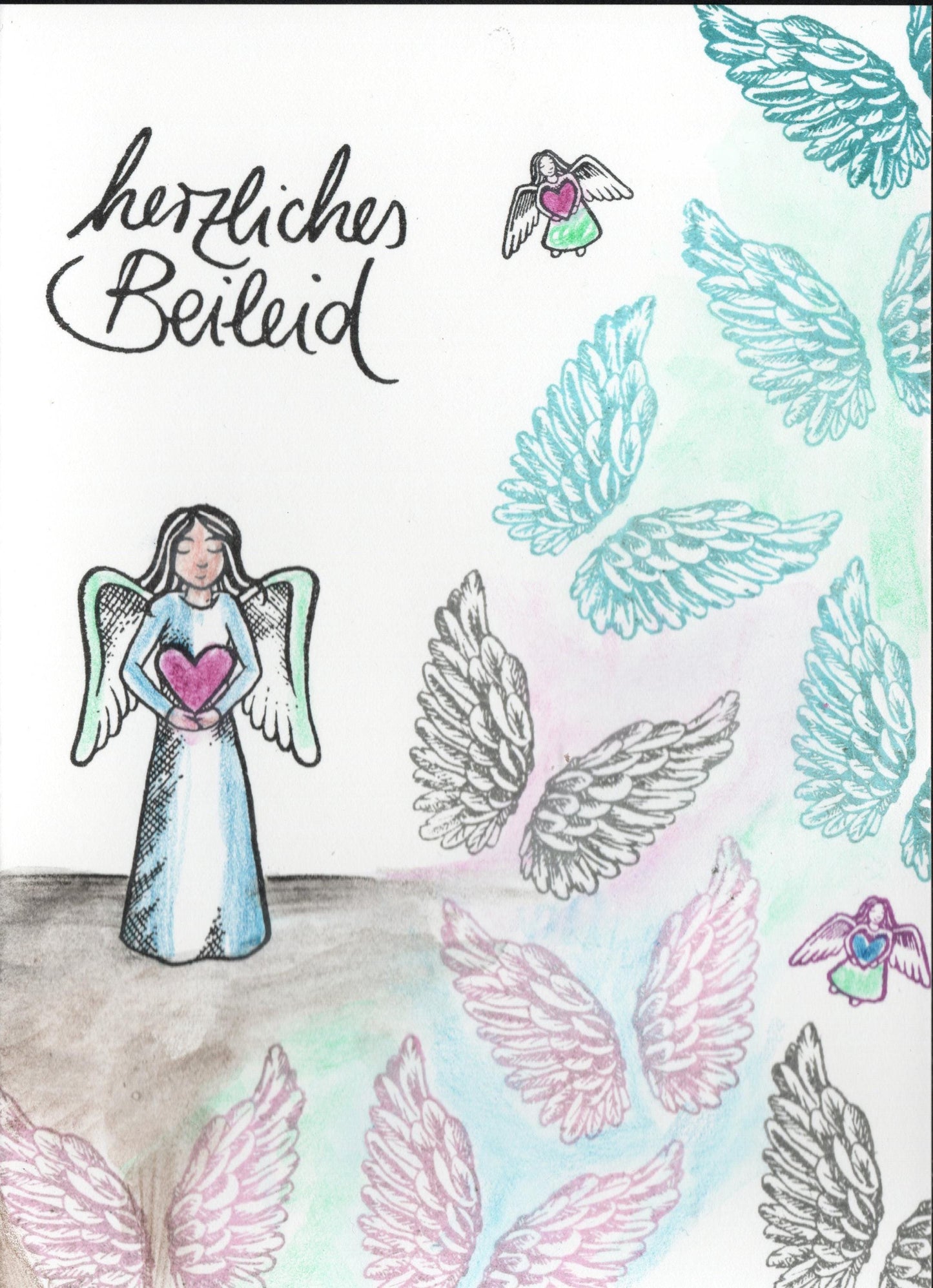 Ministempel Herzchen, Engel mit Herz und Fee Auswahl oder Set