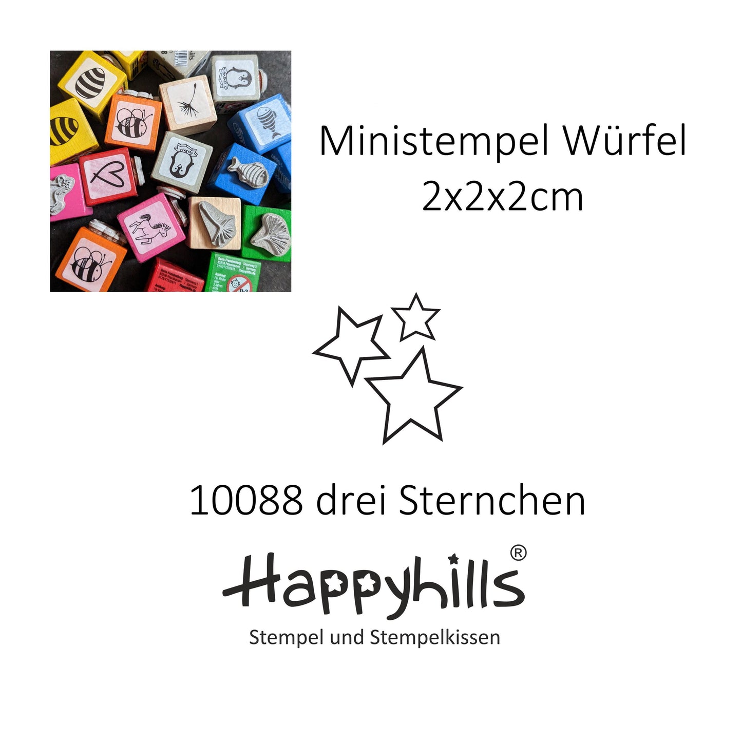 Ministempel Sonne, Wolke und drei Sternchen Auswahl oder Set