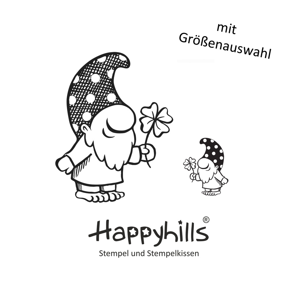 Stempel Glückswichtel mit Kleeblatt