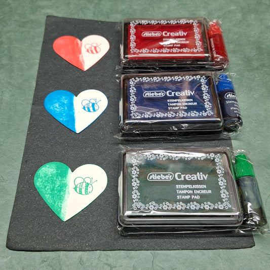 Lehrer 3er Set Creativ Stempelkissen rot-blau-grün
