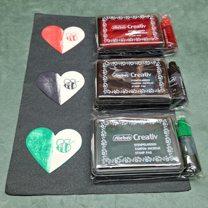 Weihnachten 3er Set Creativ Stempelkissen rot-schwarz-grün