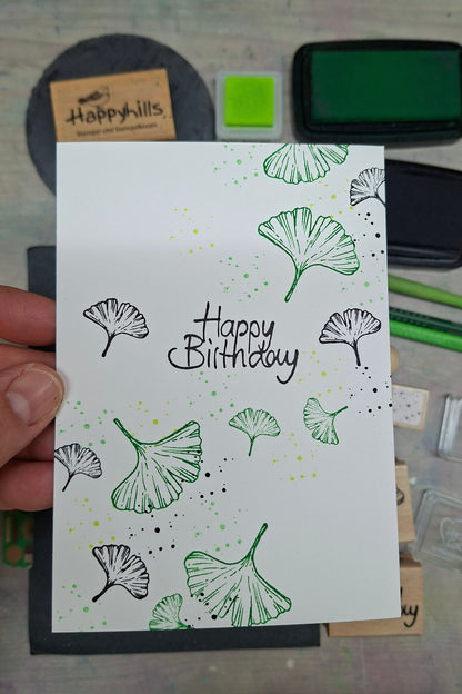 Gingko - Stempel‑Set mit Stempelkissen · 10‑teilig