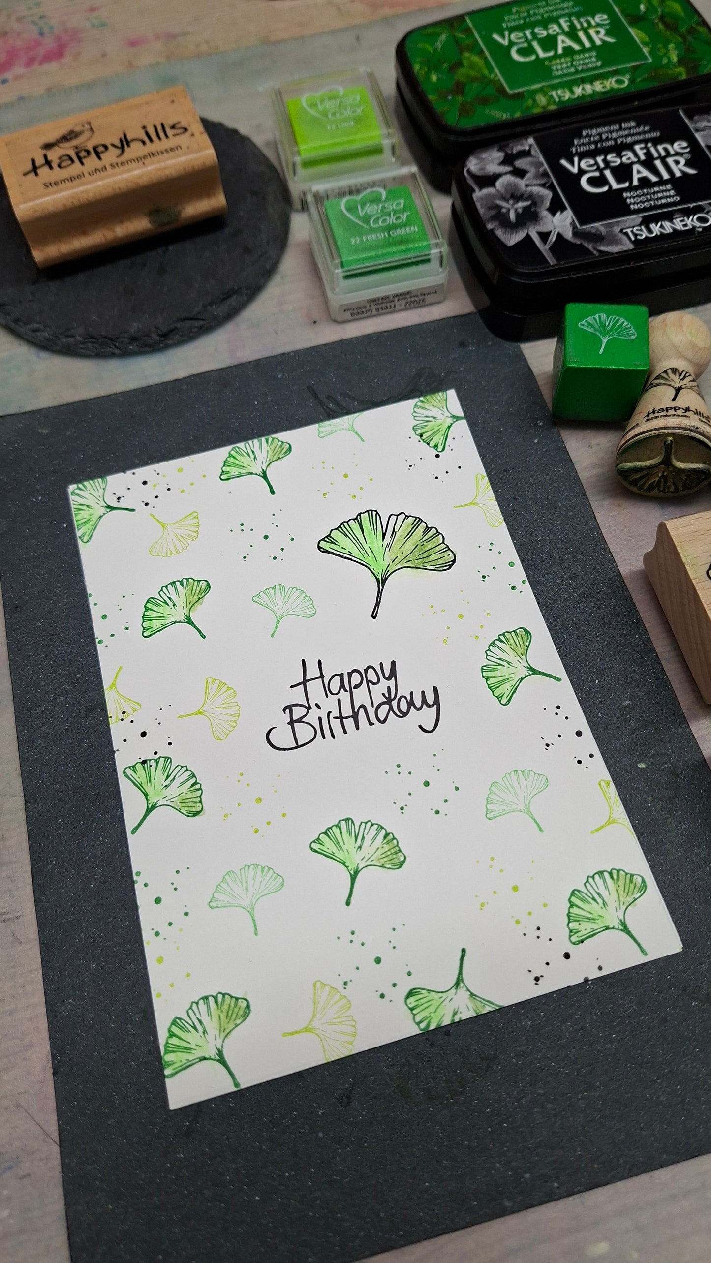 Gingko - Stempel‑Set mit Stempelkissen · 10‑teilig