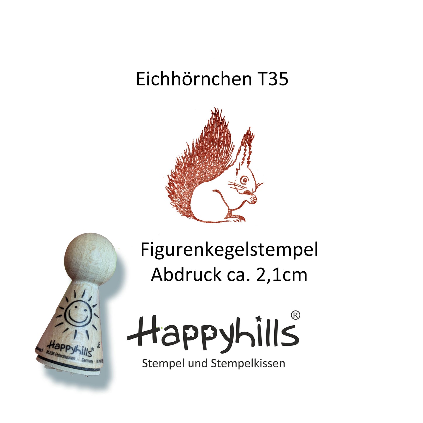 Kegelstempel Igel, Eichhörnchen und Waldkauz Auswahl oder Set
