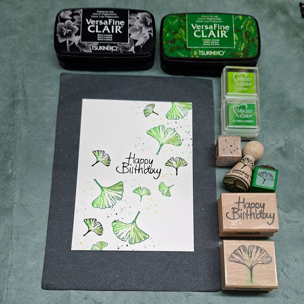 Gingko - Stempel‑Set mit Stempelkissen · 10‑teilig
