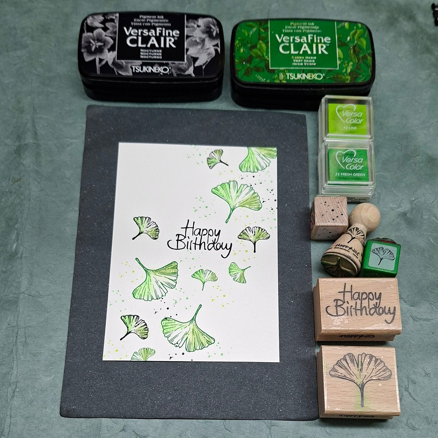 Gingko - Stempel‑Set mit Stempelkissen · 10‑teilig