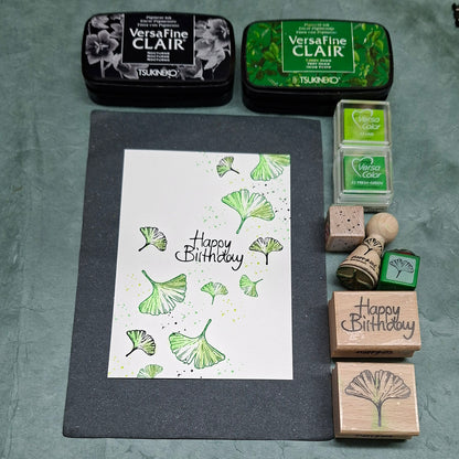 Gingko - Stempel‑Set mit Stempelkissen · 10‑teilig