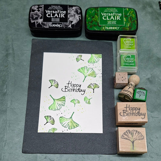 Gingko - Stempel‑Set mit Stempelkissen · 10‑teilig