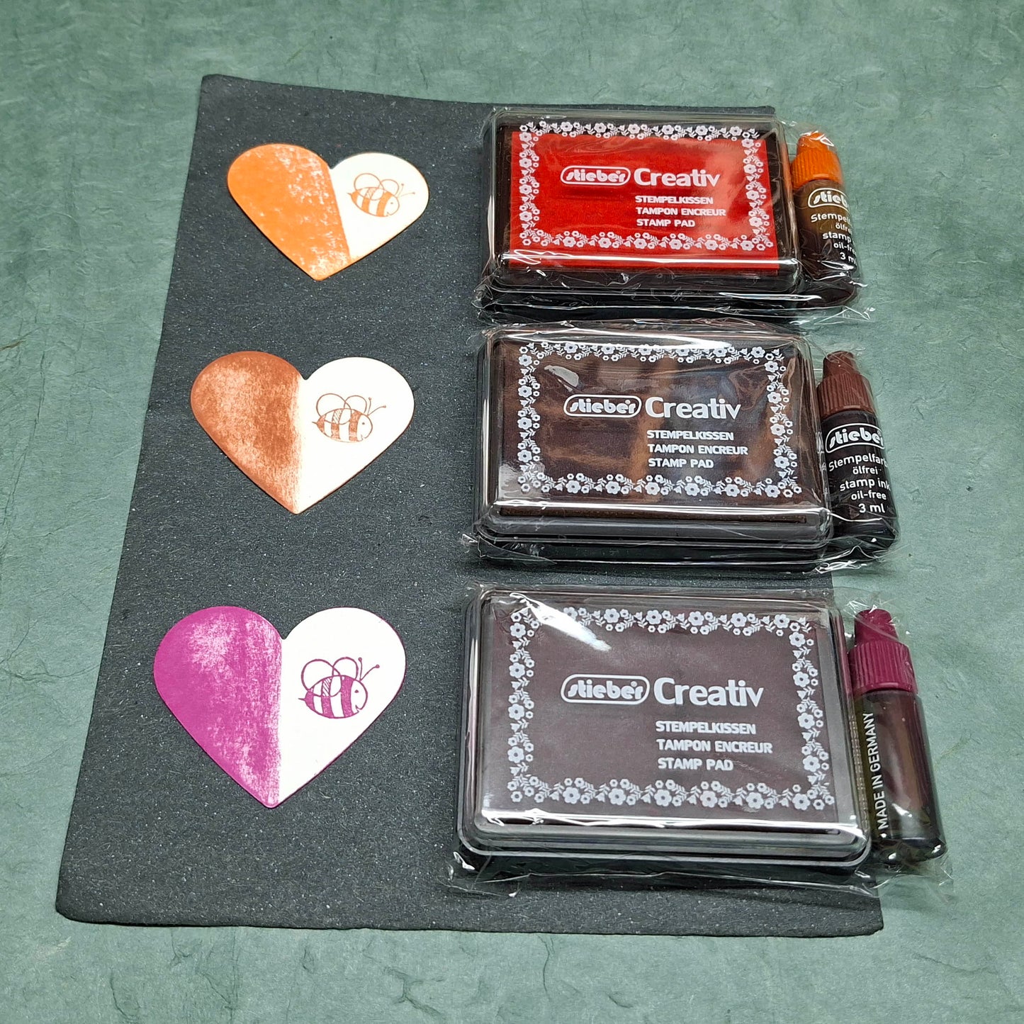 Herbst 3er Set Creativ Stempelkissen orange-braun-bordeaux