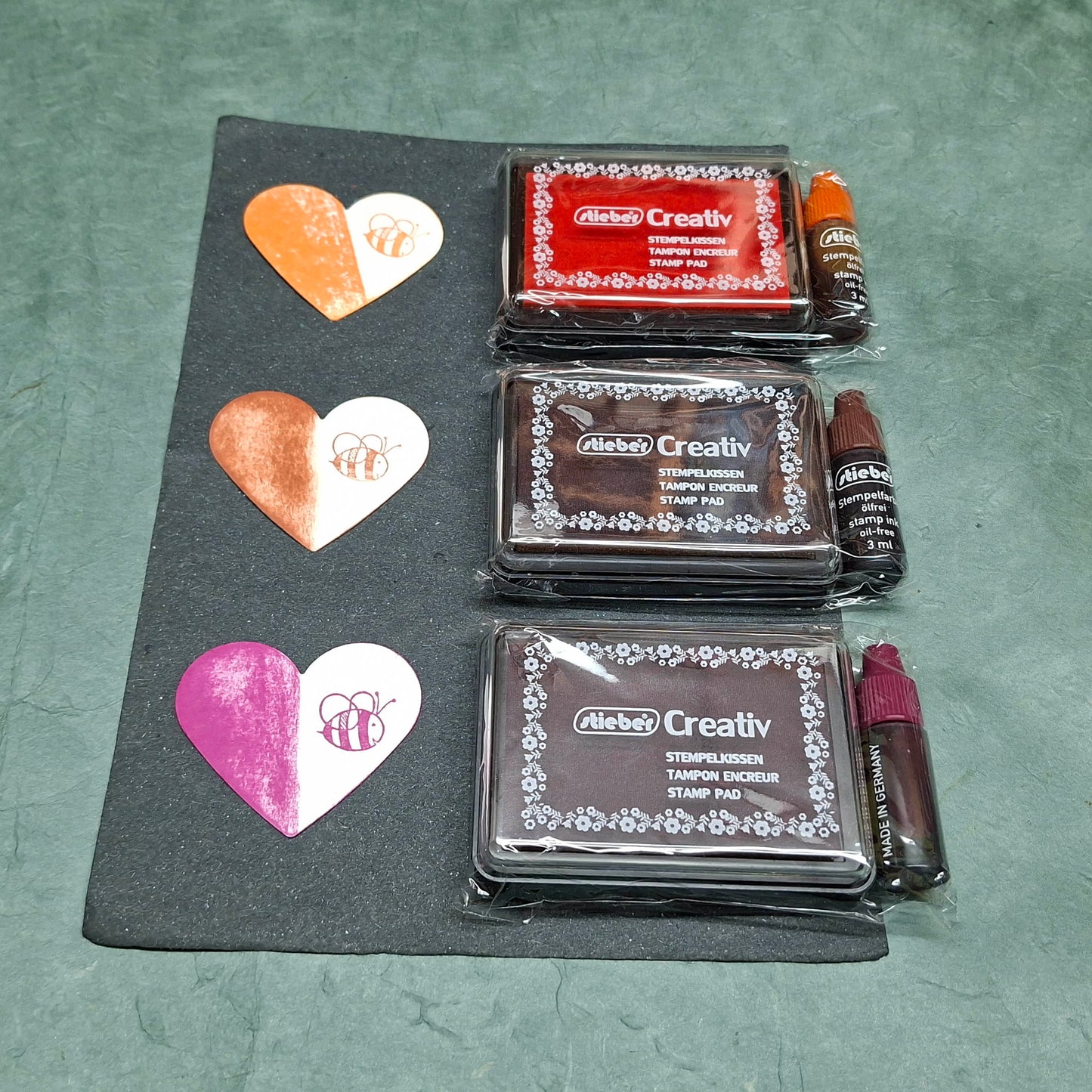Herbst 3er Set Creativ Stempelkissen orange-braun-bordeaux