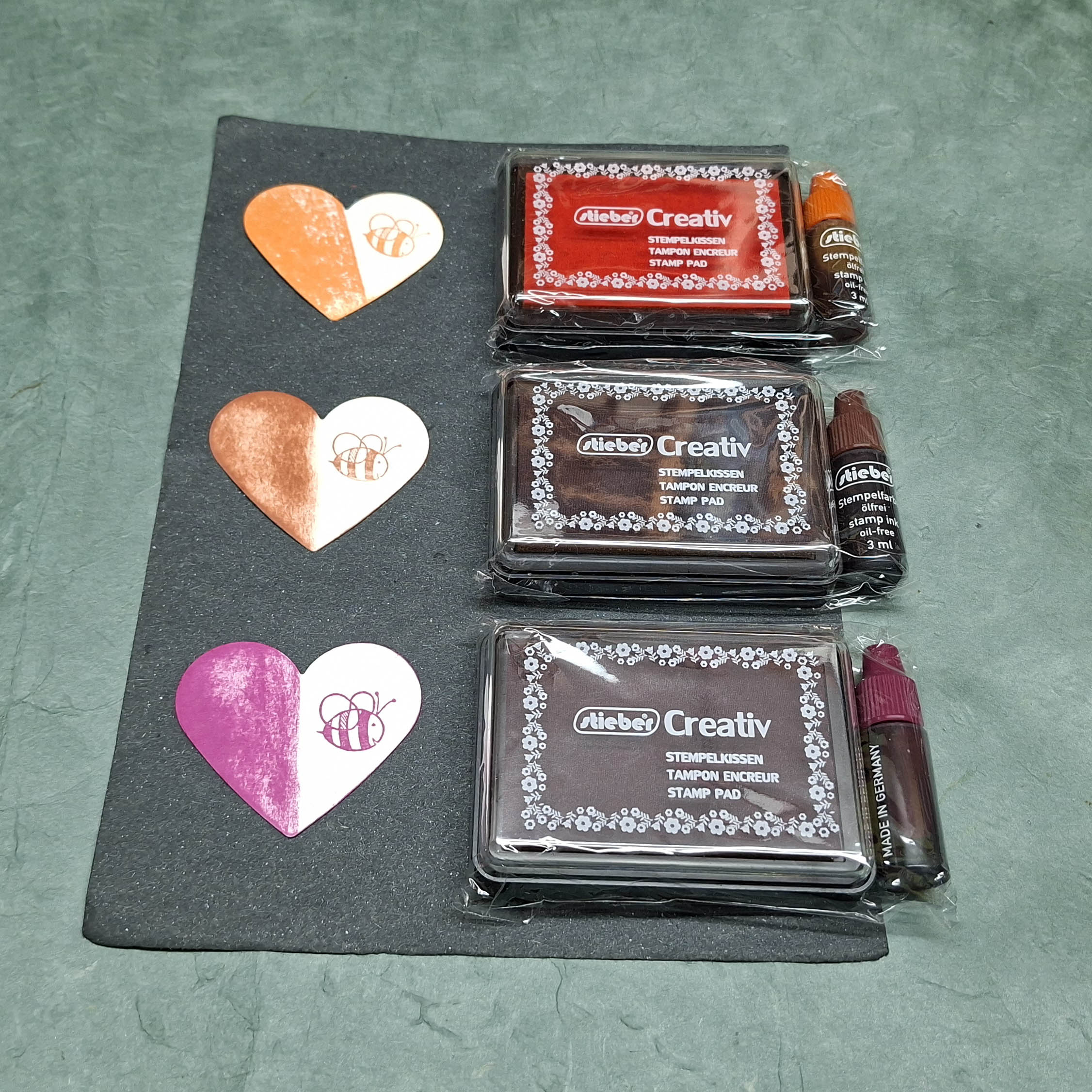 Herbst 3er Set Creativ Stempelkissen orange-braun-bordeaux