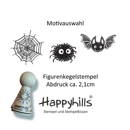 Kegelstempel Spinnennetz, Spinne und Fledermaus Auswahl oder Set