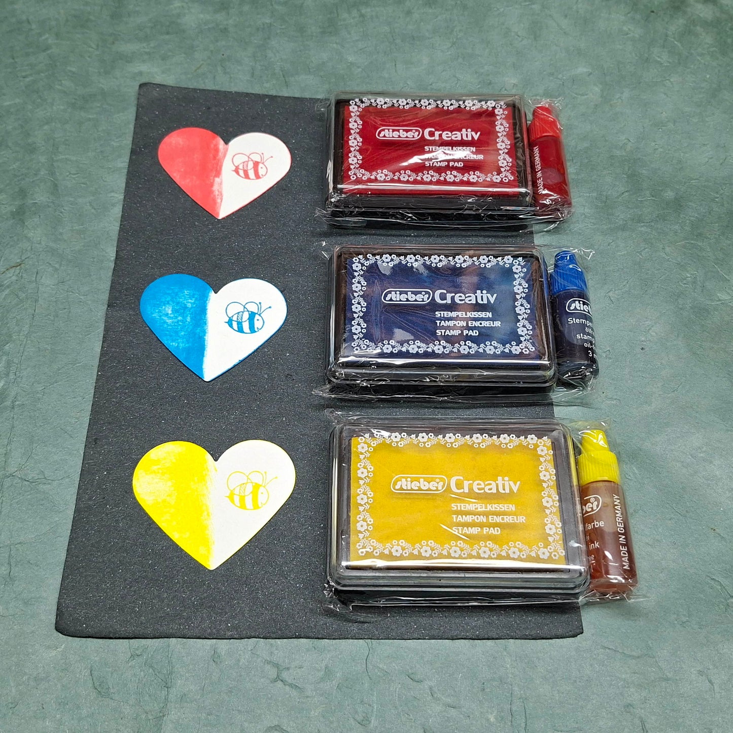 Primärfarben 3er Set Creativ Stempelkissen rot-blau-gelb