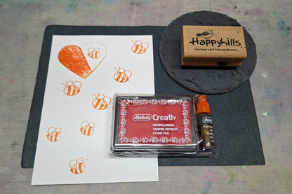 Kindergarten 3er Set Creativ Stempelkissen maigrün-pink-orange