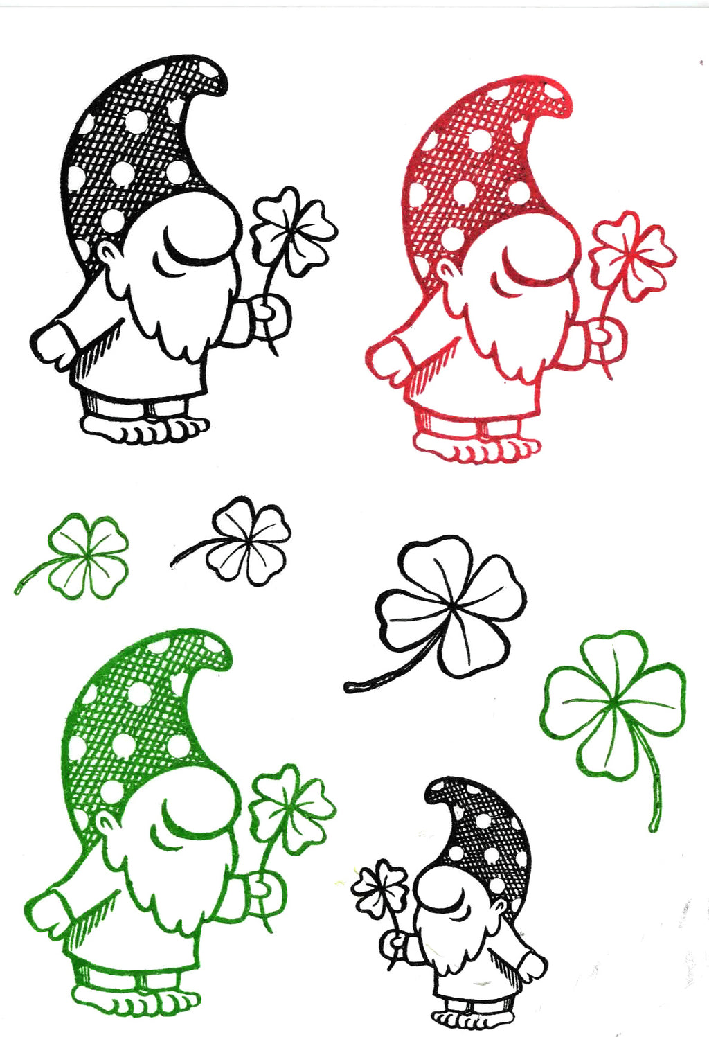 Stempel Glückswichtel mit Kleeblatt