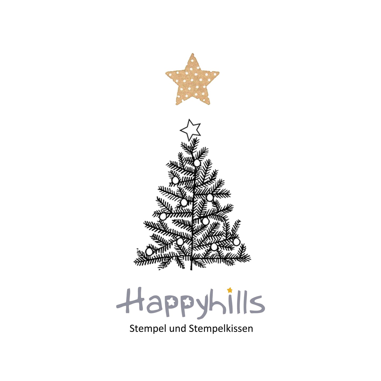 Stempel Tannenbaum mit Kugeln