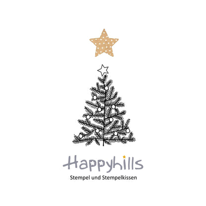 Stempel Tannenbaum mit Kugeln