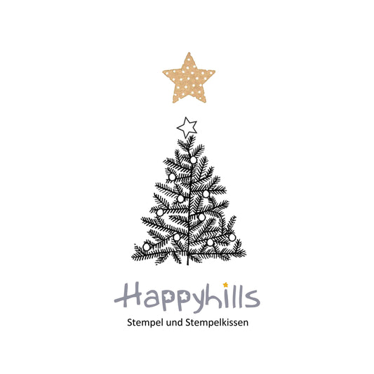 Stempel Tannenbaum mit Kugeln