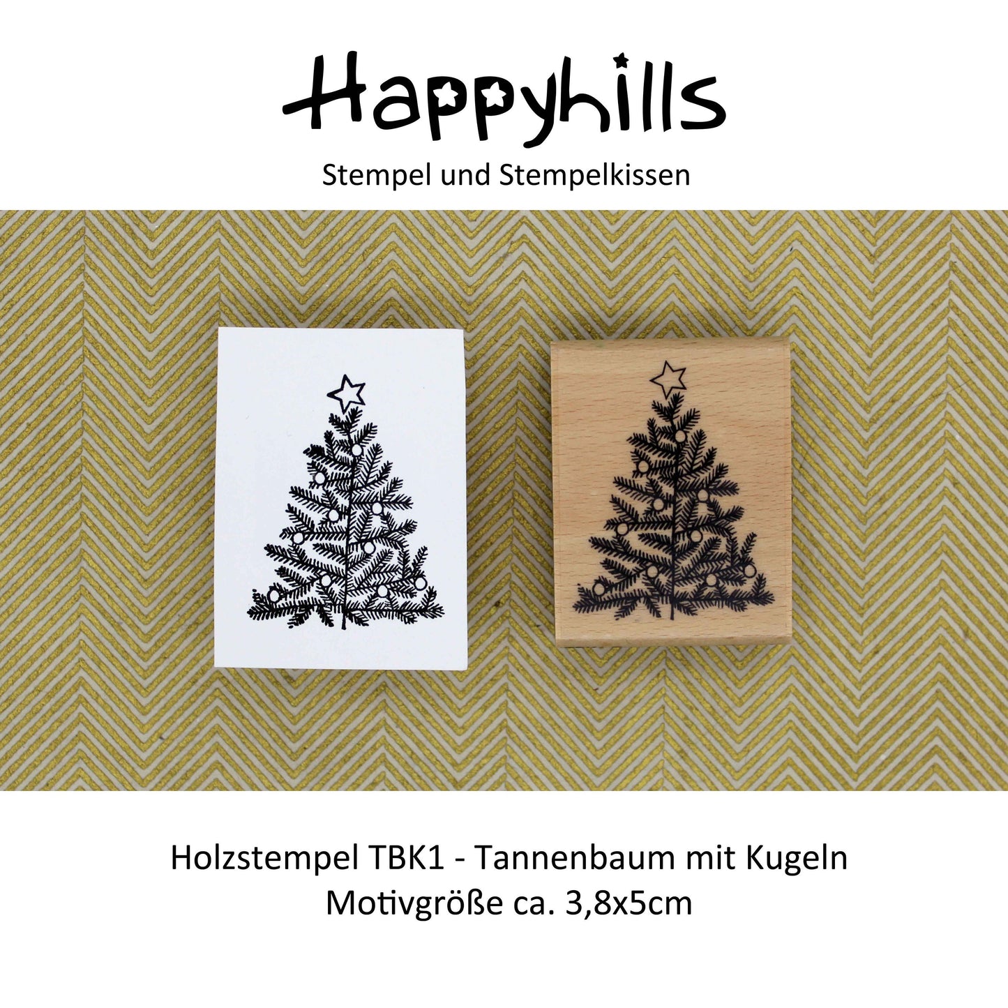 Stempel Tannenbaum mit Kugeln