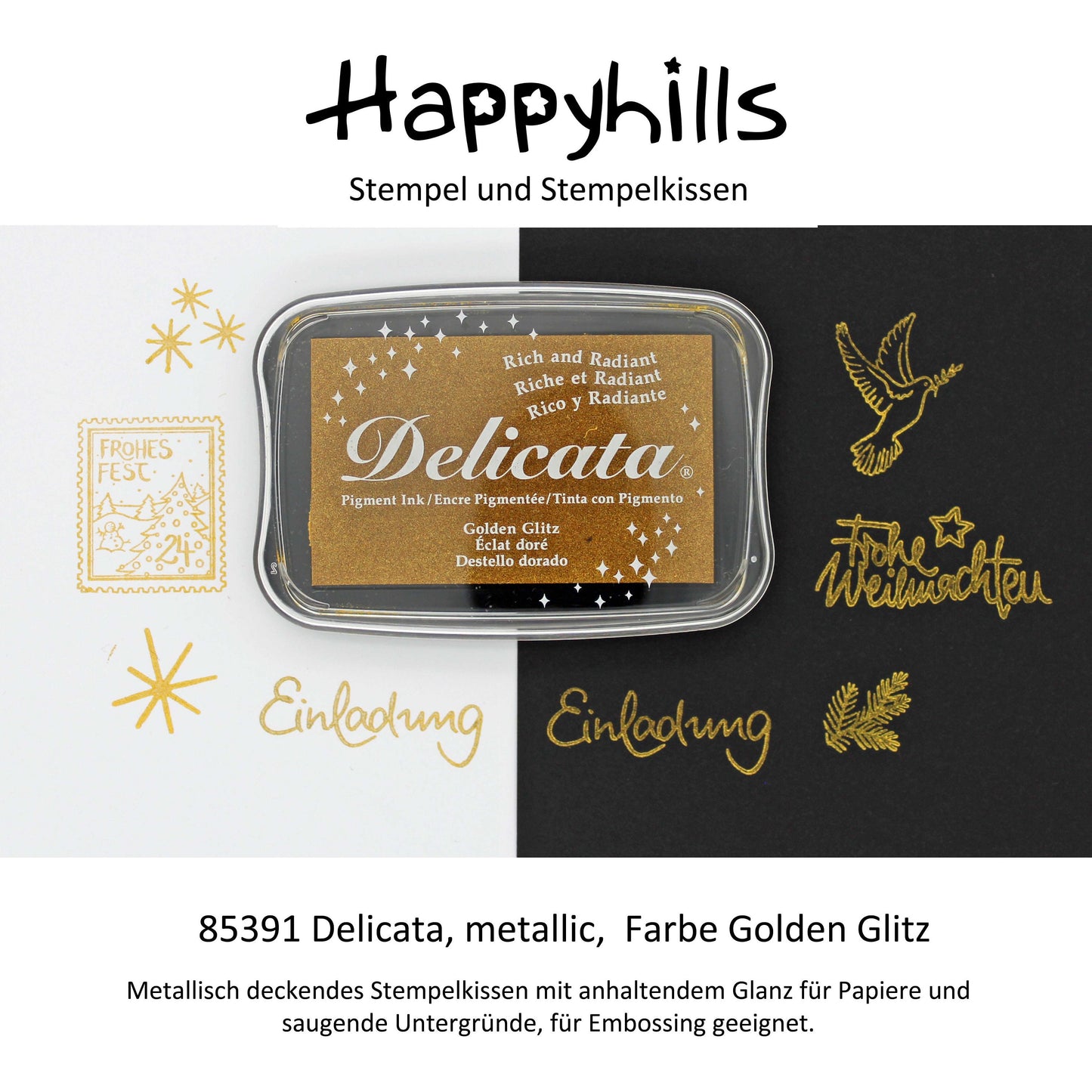 Delicata Stempelkissen Metallic Effekt mit Farbauswahl