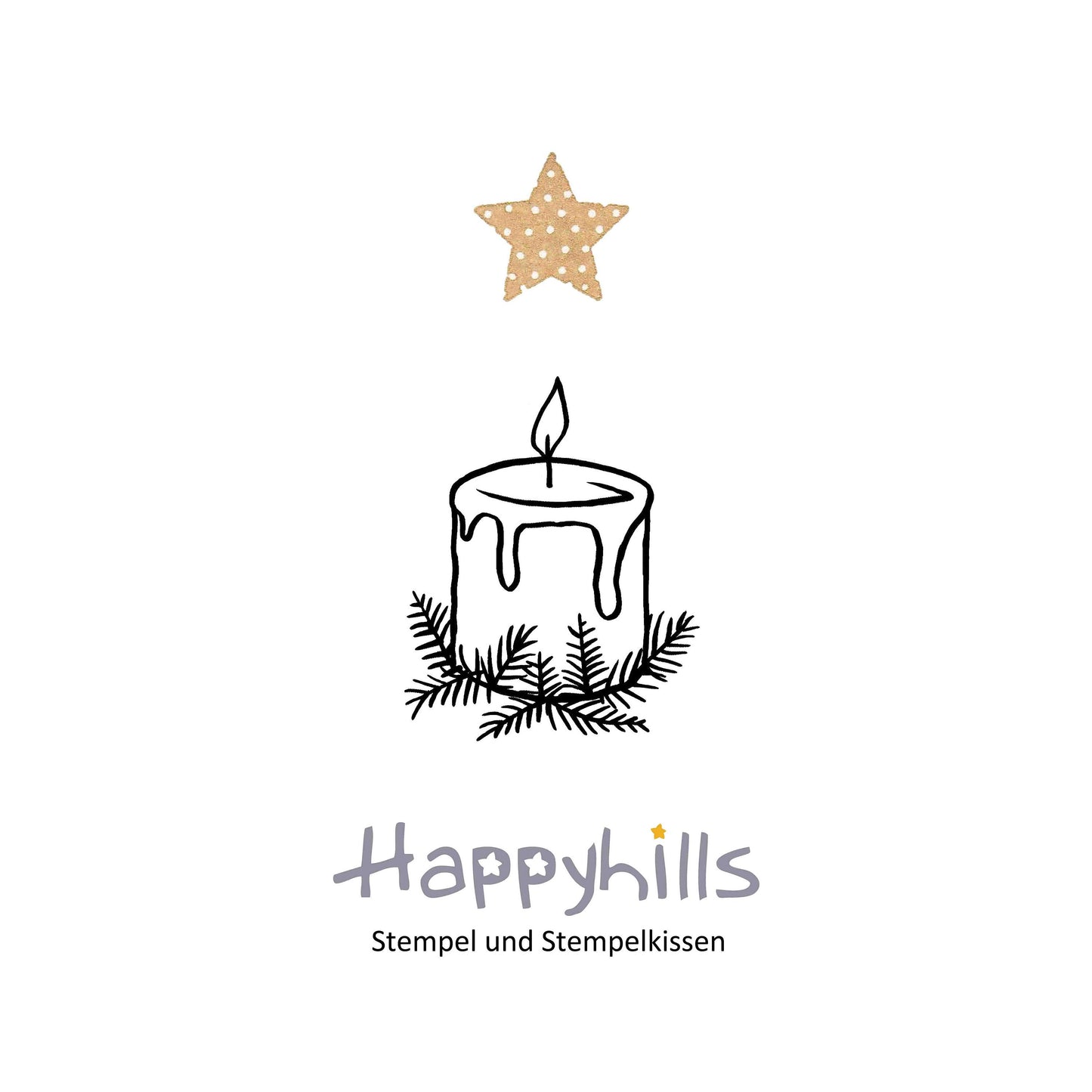 Stempel Kerze mit Grün