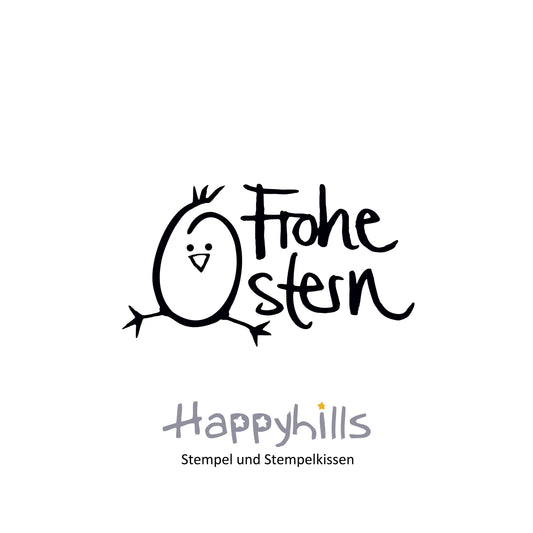 Stempel Frohe Ostern mit Küken