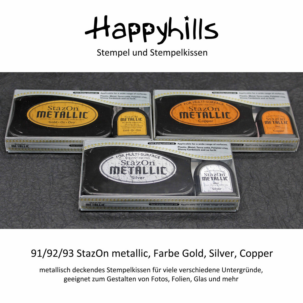 StazOn metallic Gold, Silver, Copper Stempelkissen