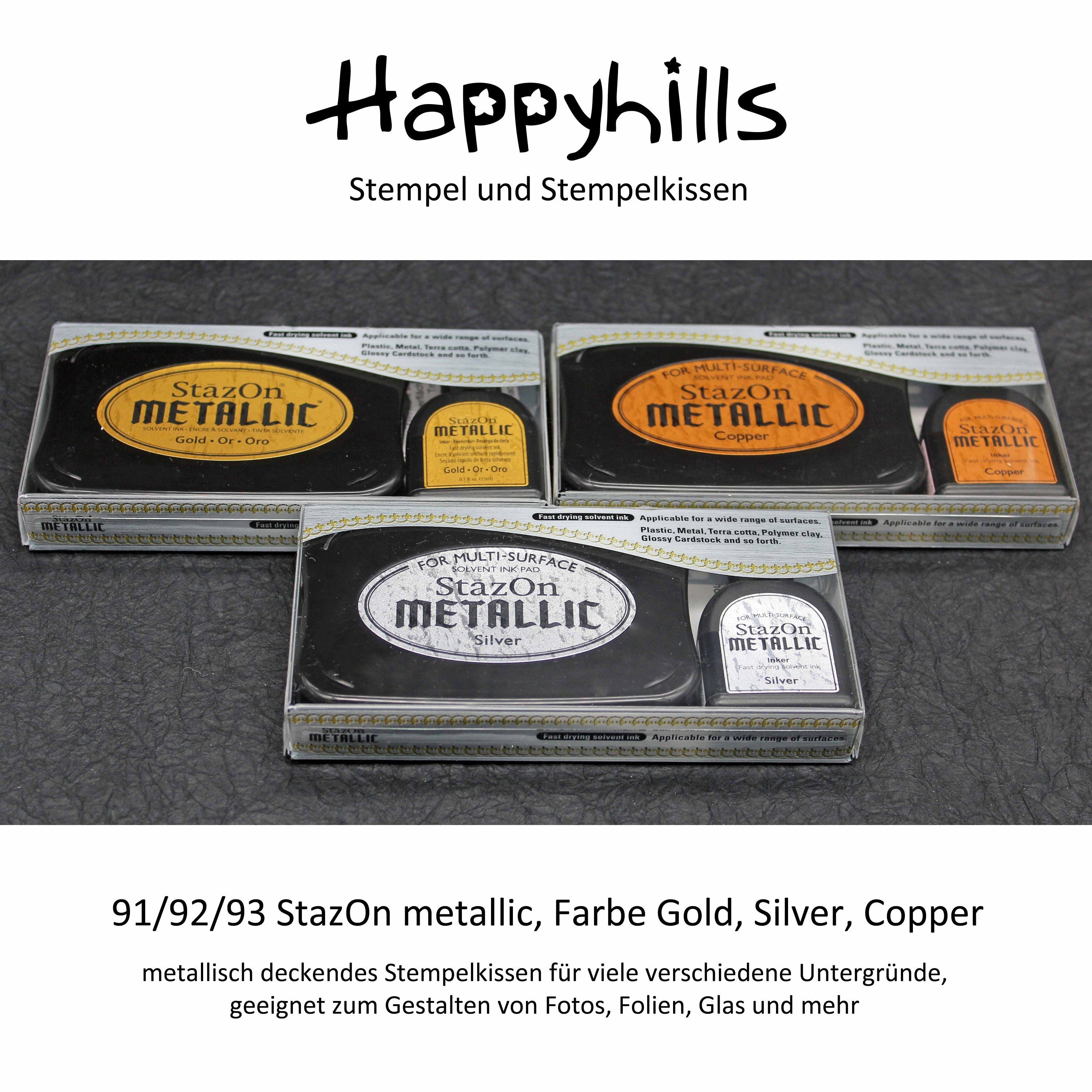 StazOn metallic Gold, Silver, Copper Stempelkissen