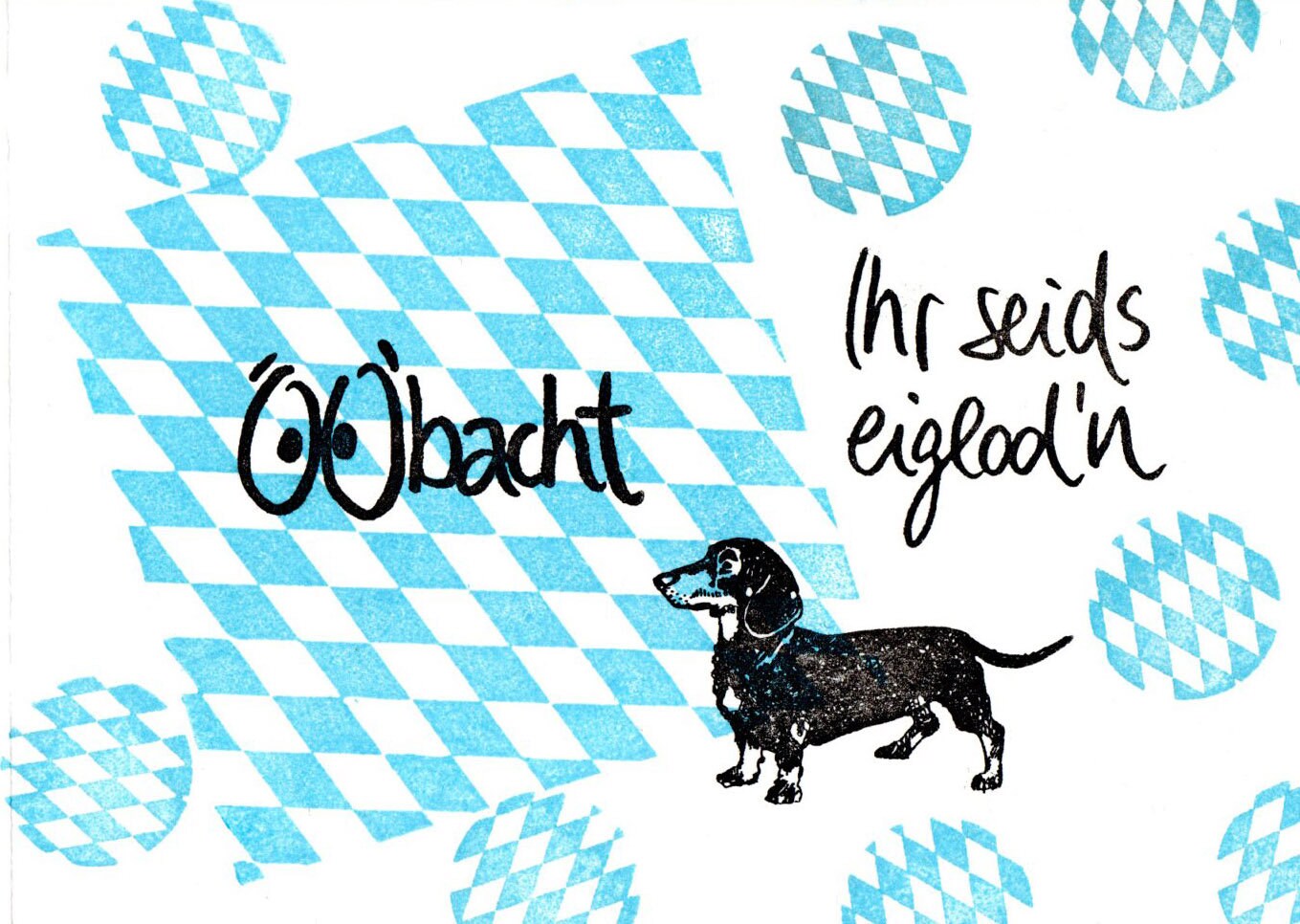 Stempel Bayernflagge Hintergrund