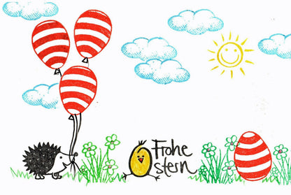 Stempel Frohe Ostern mit Küken