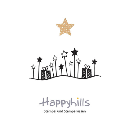 Stempel Sterne und Geschenke