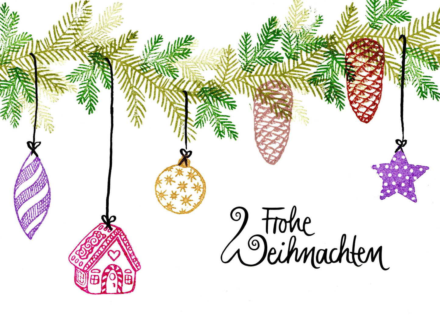 Stempel Frohe Weihnachten Schnörkel