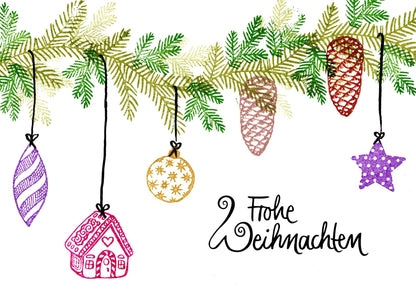 Stempel Frohe Weihnachten Schnörkel