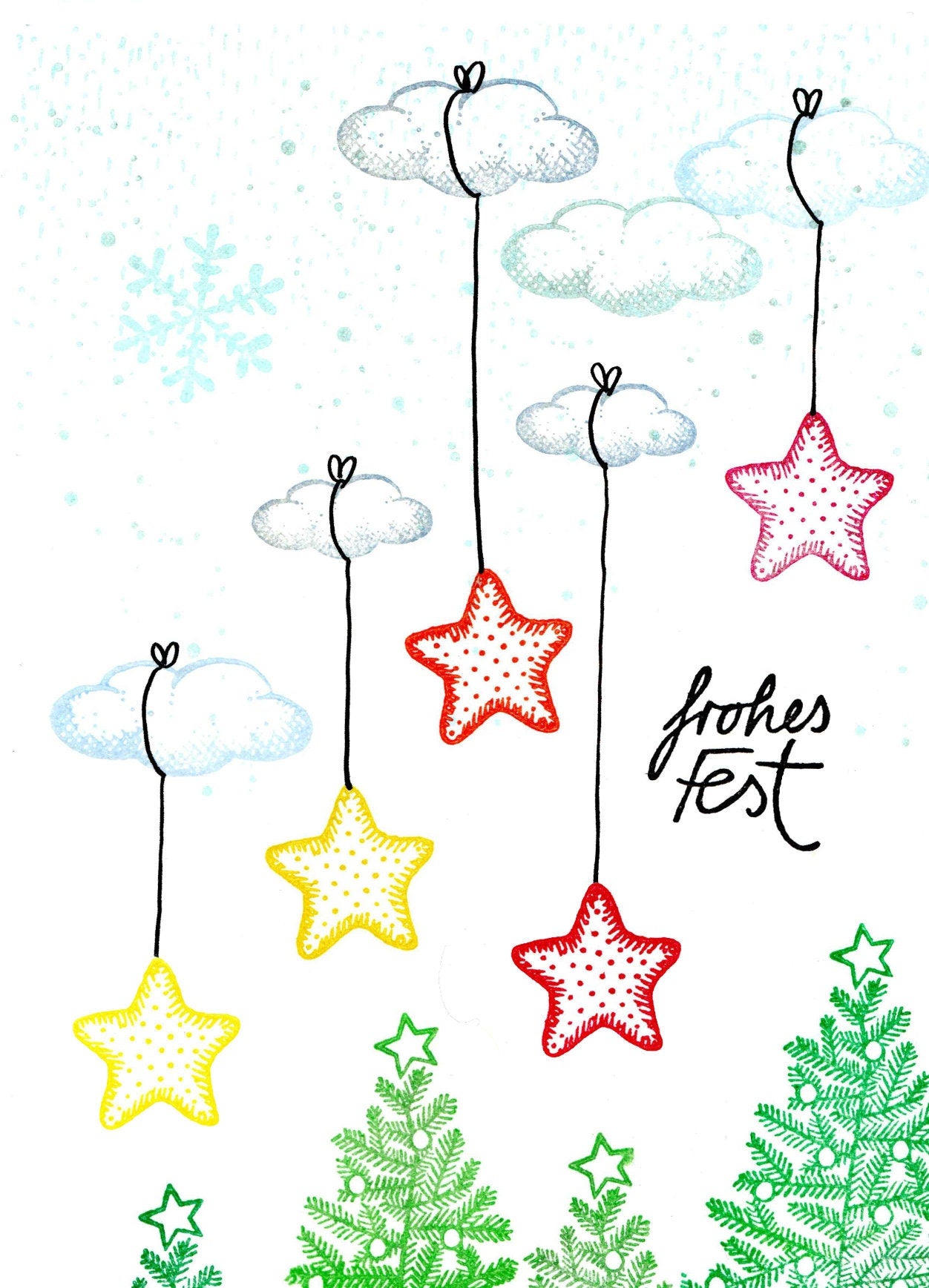 Stempel Tannenbaum mit Kugeln