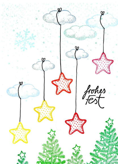 Stempel Tannenbaum mit Kugeln