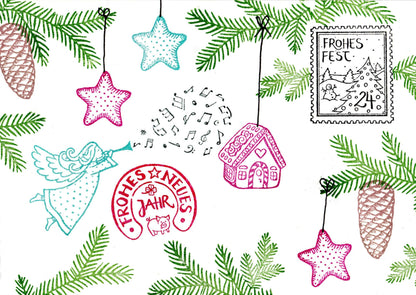 Stempel Briefmarke Frohes Fest
