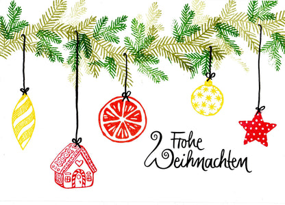 Kegelstempel Tannenzweig, Christbaumkugel und Kerze Auswahl oder Set