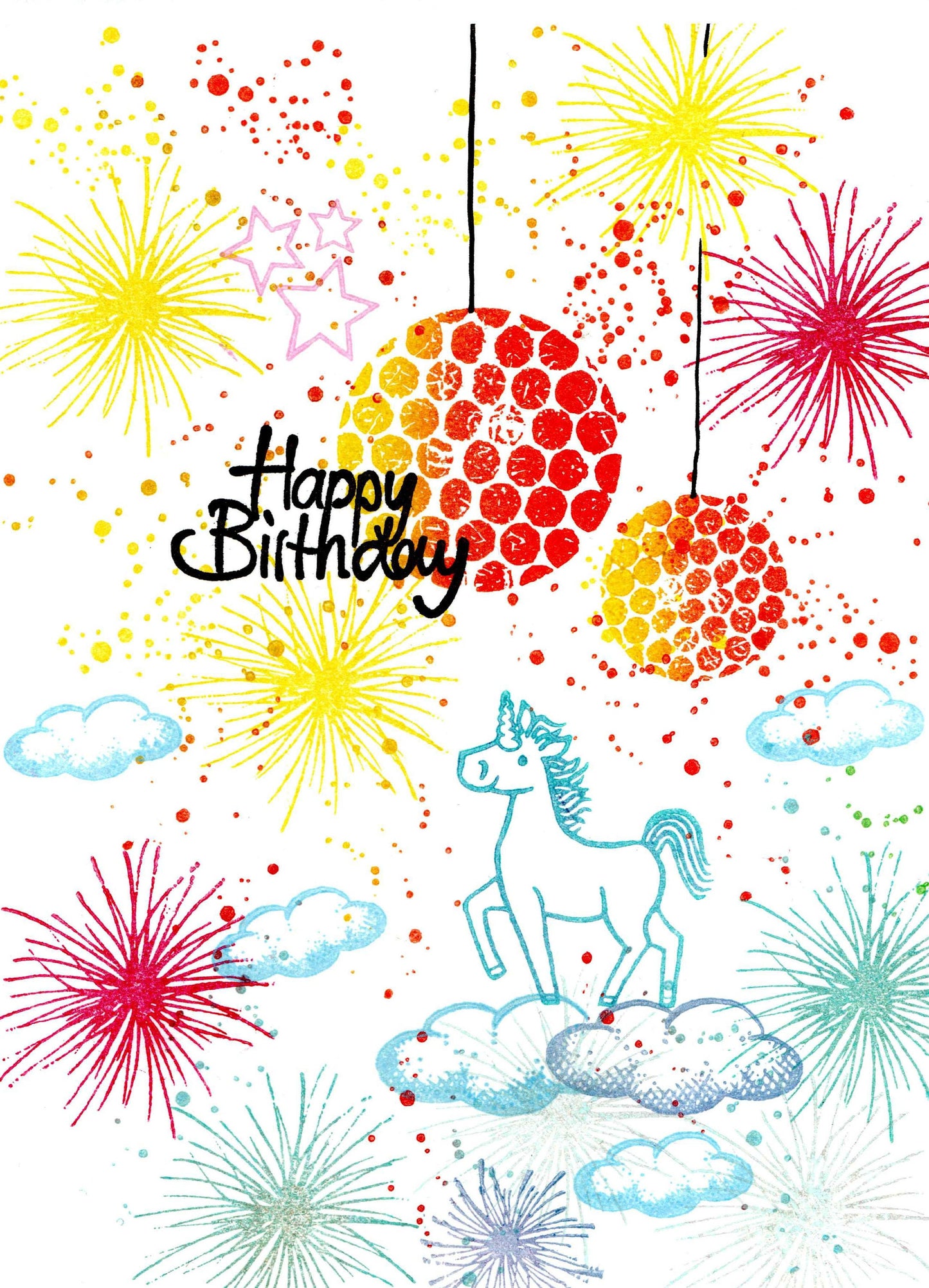 Stempel Feuerwerk und Gras