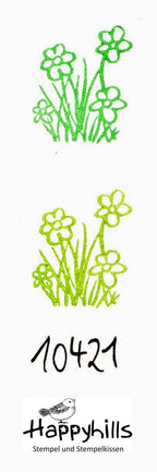 Stempel Gras mit Blumen