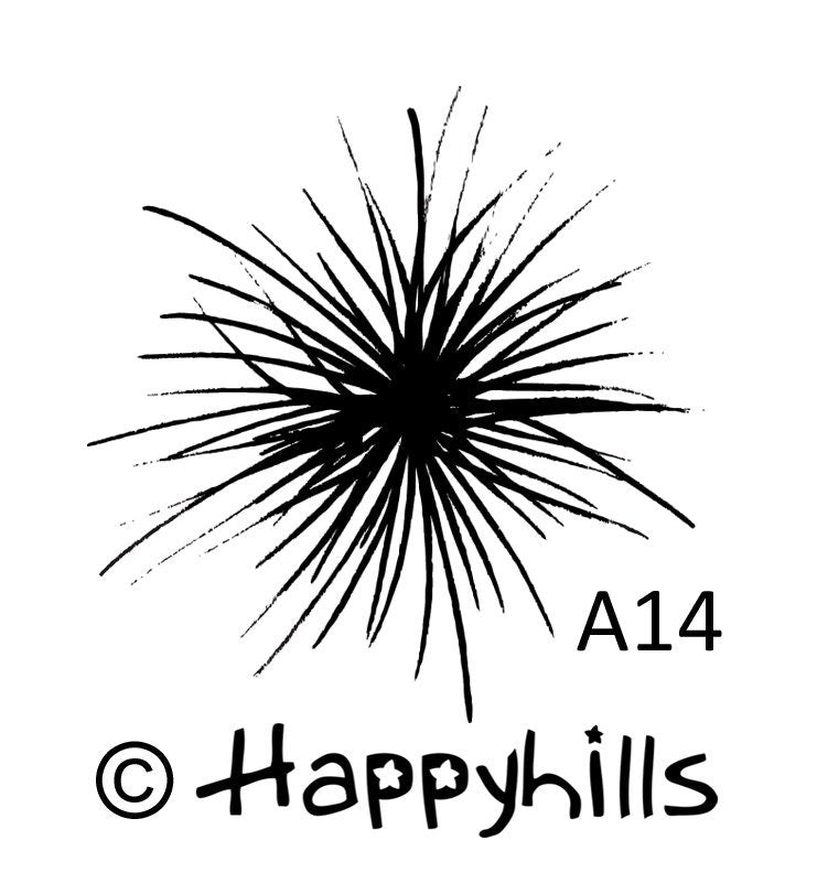 Stempel Feuerwerk und Gras