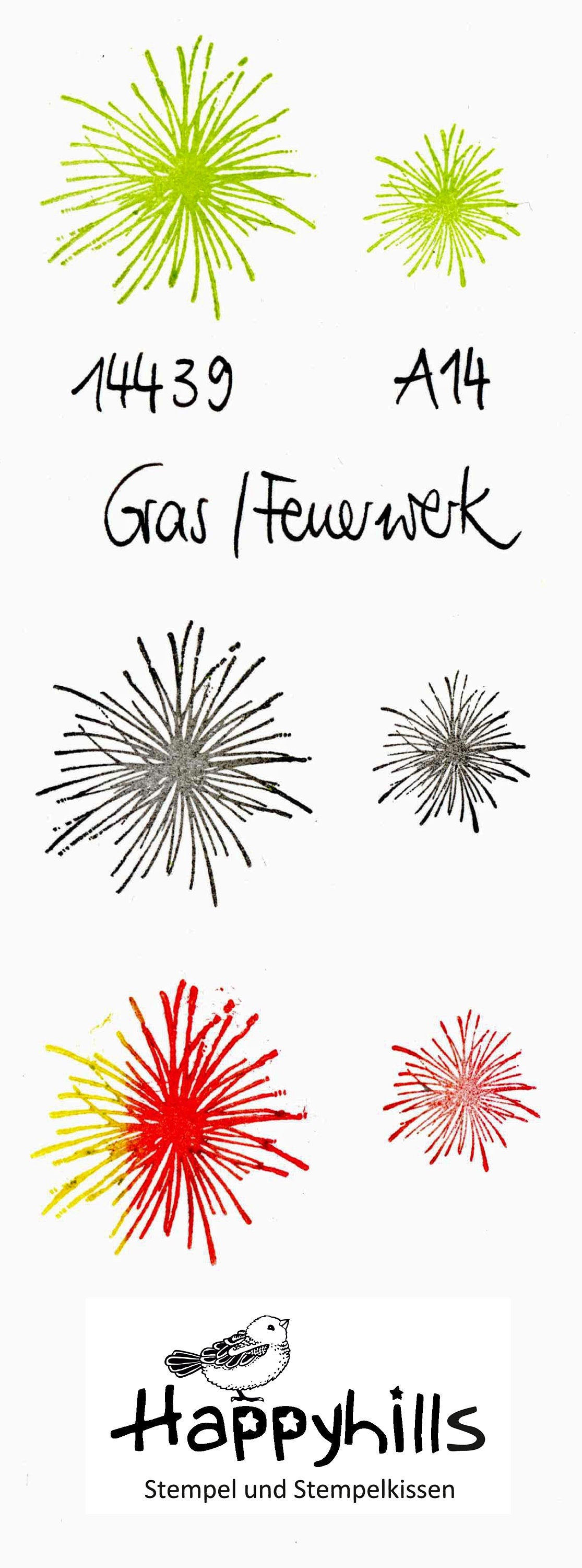 Stempel Feuerwerk und Gras