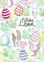 Stempel Gras mit Blumen