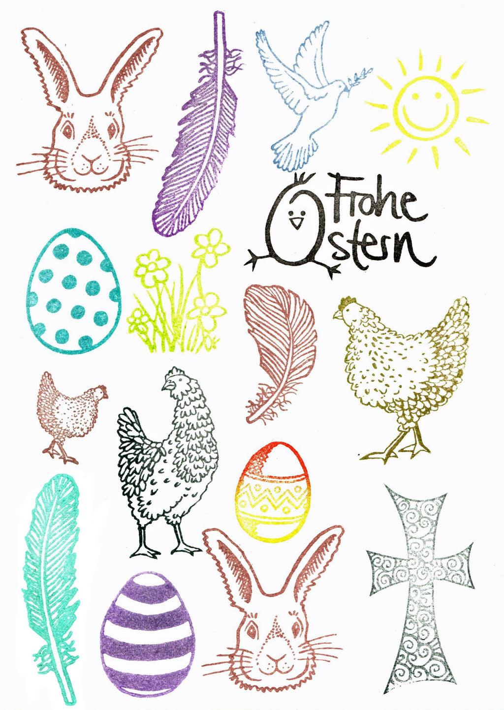 Stempel Huhn läuft