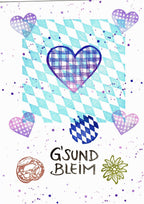 Stempel Bayernflagge Hintergrund