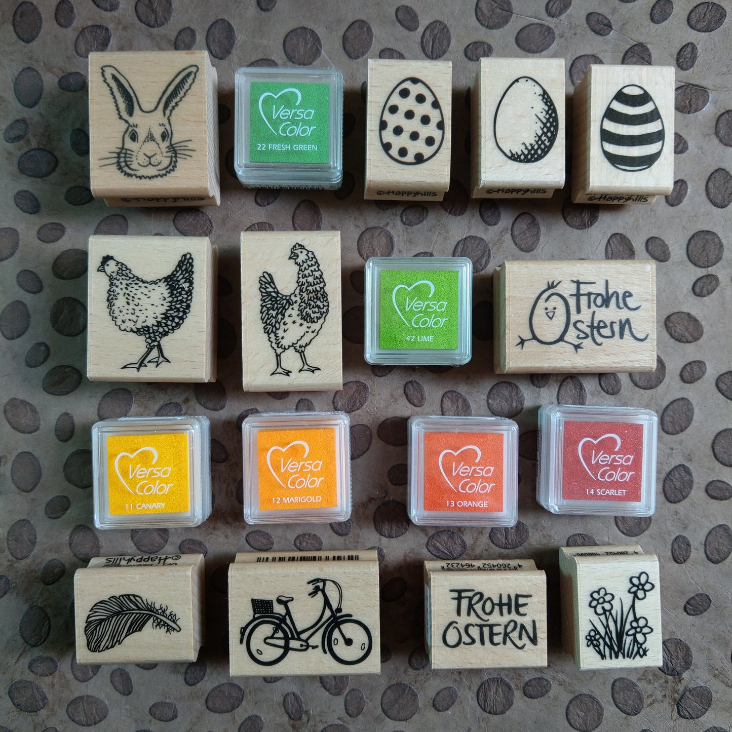 Stempel Gras mit Blumen
