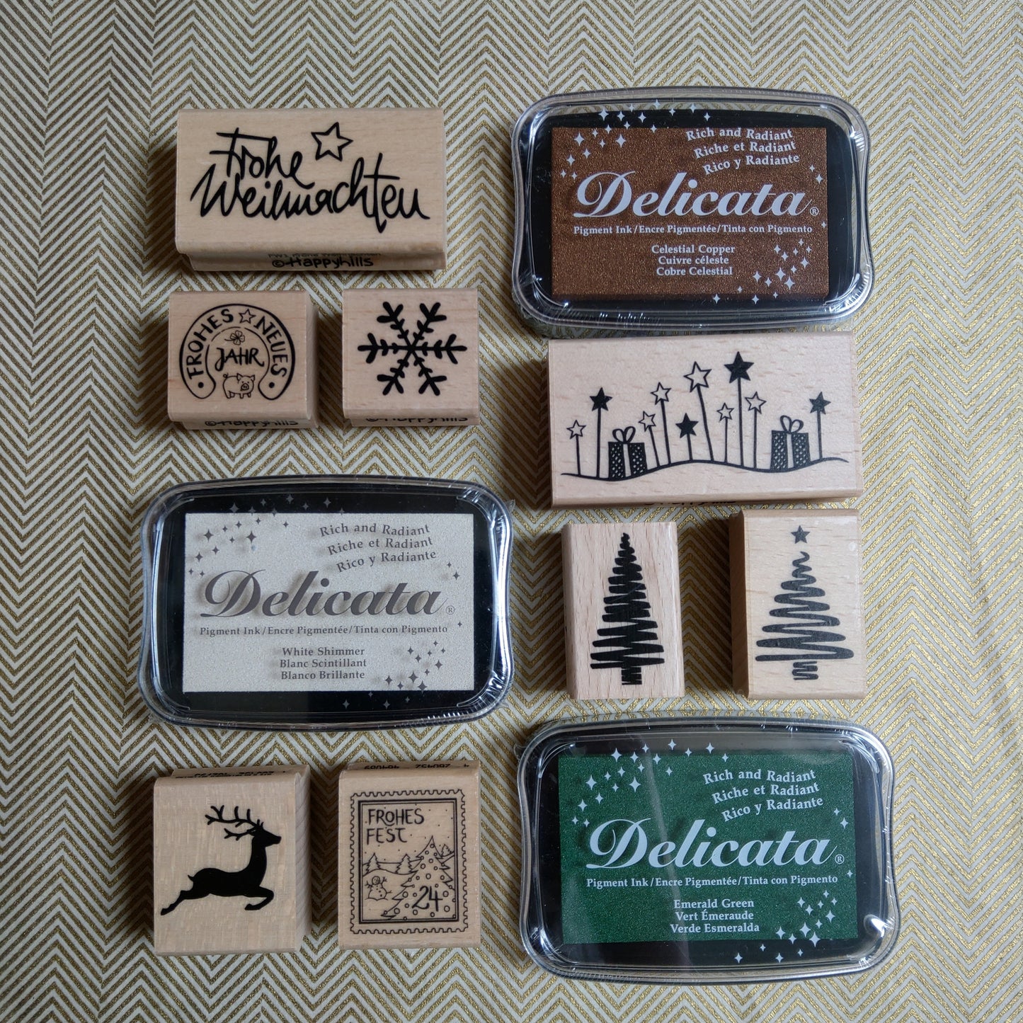 Stempel Sterne und Geschenke