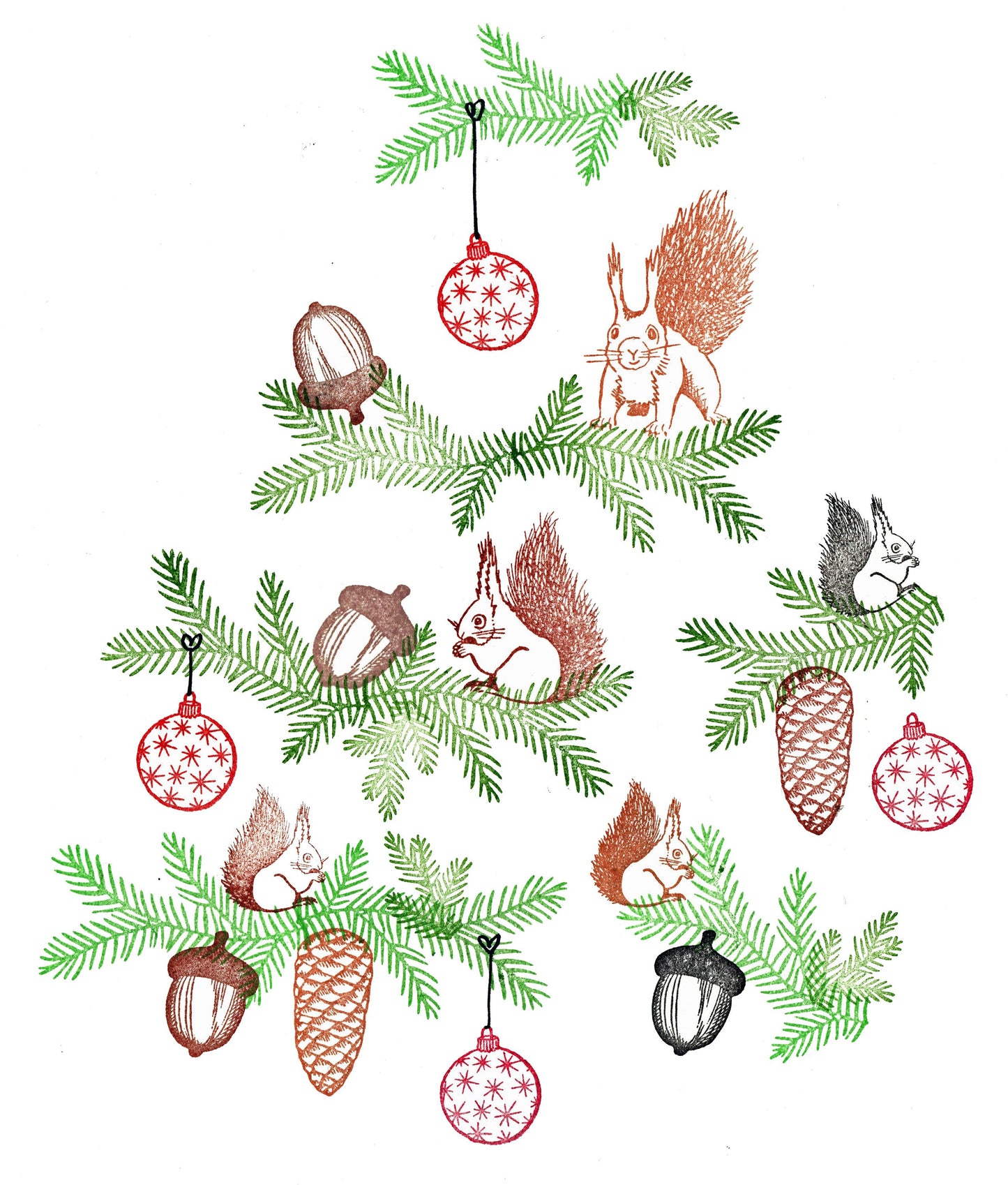 Stempel Eichhörnchen mit Nuss