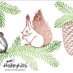 Stempel Eichhörnchen mit Nuss